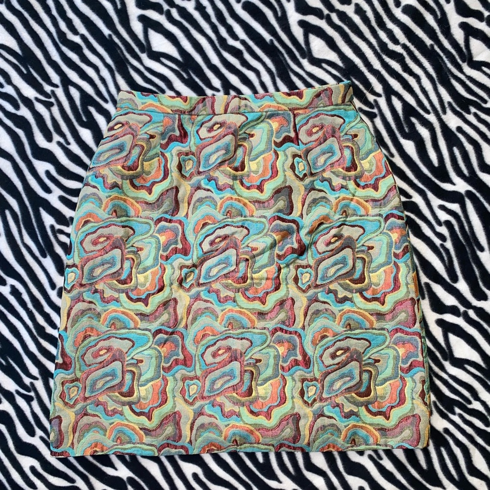 Abstract Patterned Mini Skirt